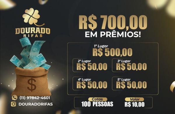 RIFA PTN 18:20 EDIÇÃO 3262 VALENDO 700,00$ EM PRÊMIOS 